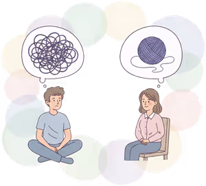 Deux personnes qui discutent